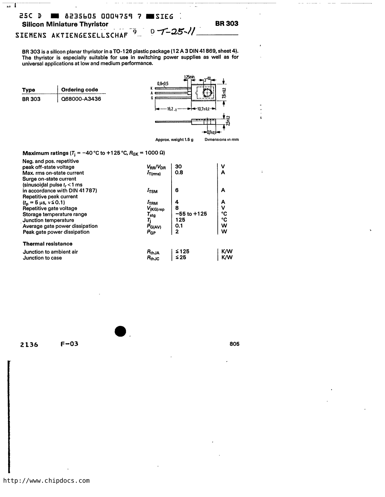 Siemens BR303 Datasheet