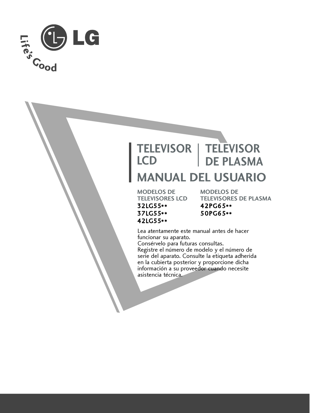 Lg 32LG55, 37LG55, 42LG55, 42PG65, 50PG65 User Manual