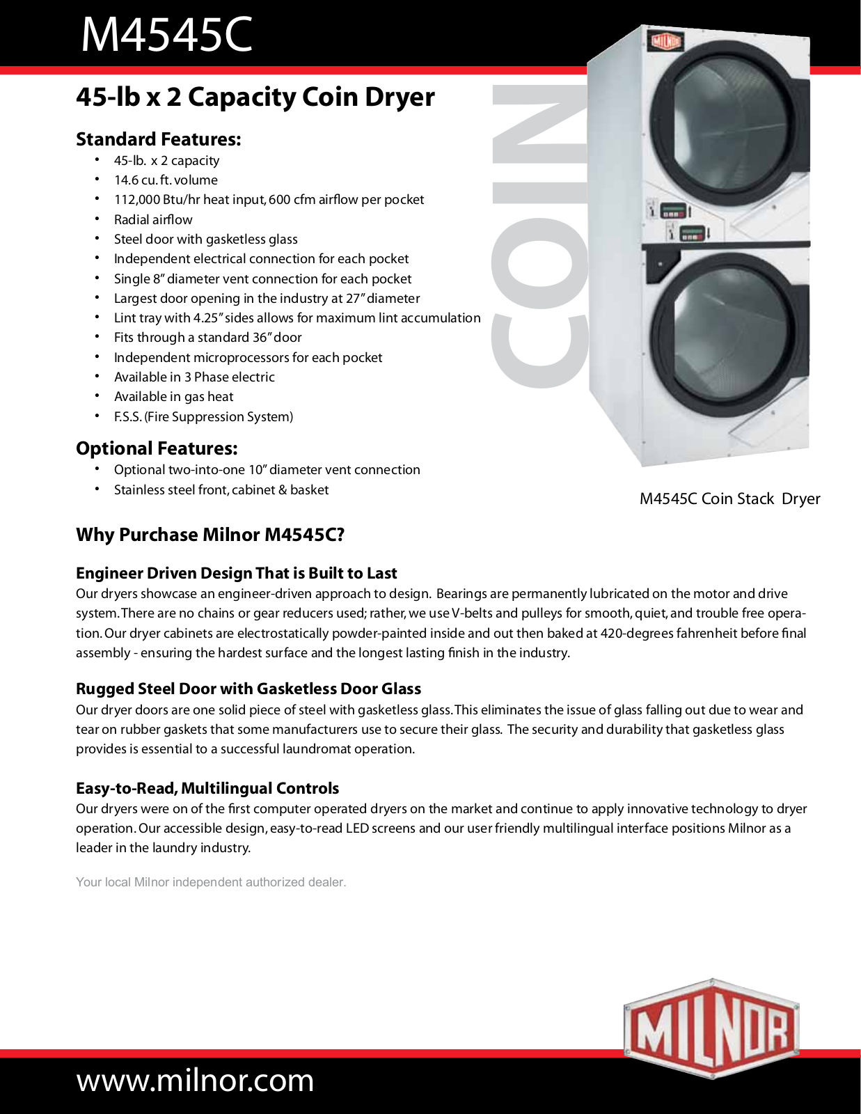 Milnor M4545C User Manual