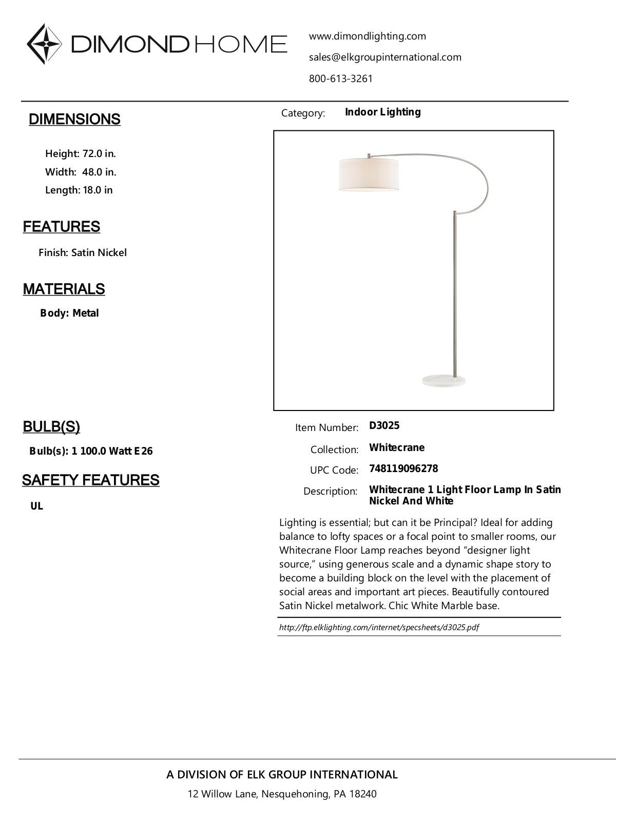 ELK Home D3025 User Manual