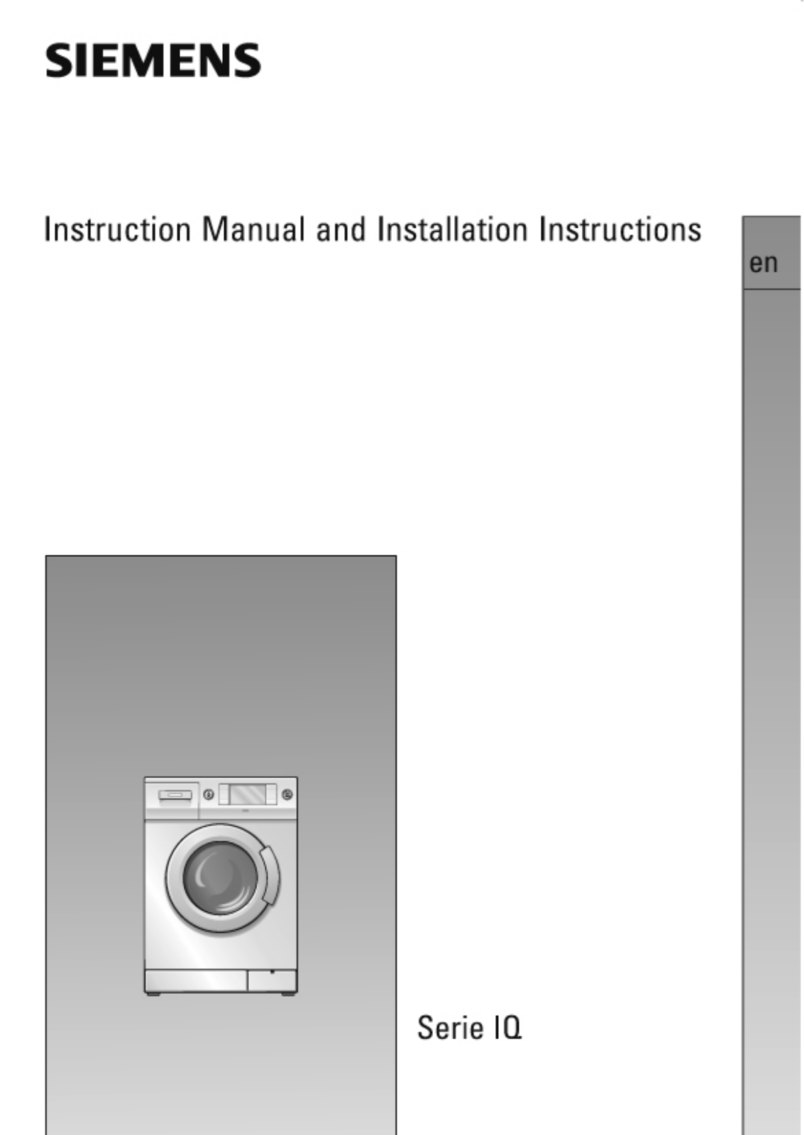 Siemens IQ1630 Instructions Manual