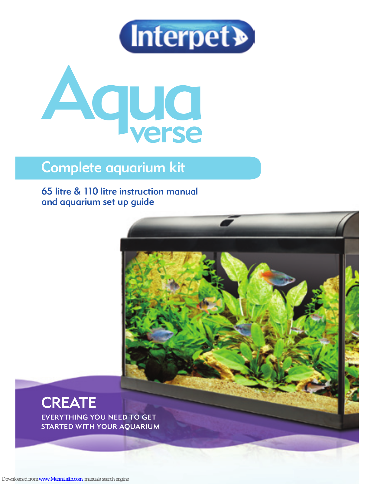 Interpet Aquaverse Aquarium 110L, Aquaverse Aquarium 65L Instruction Manual