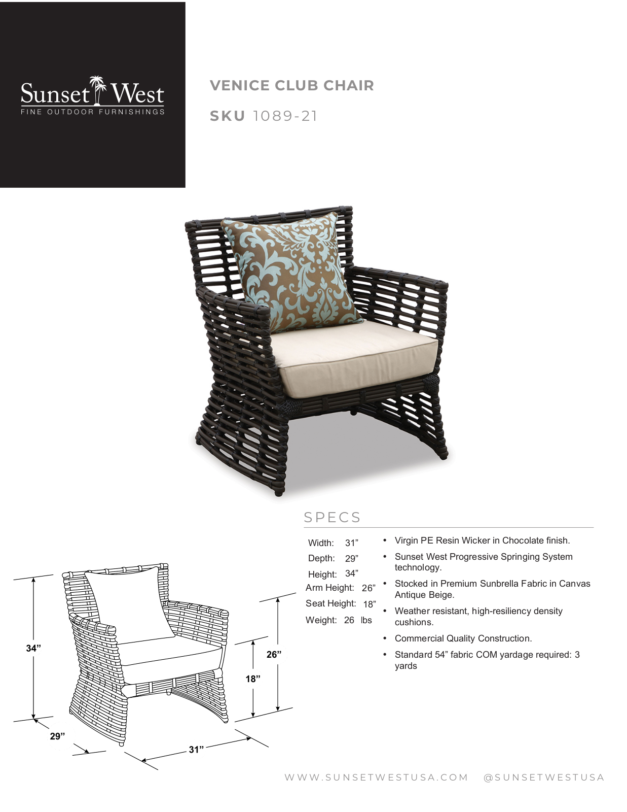 Sunset West XSW1409 Specifications - ManualMachine.com