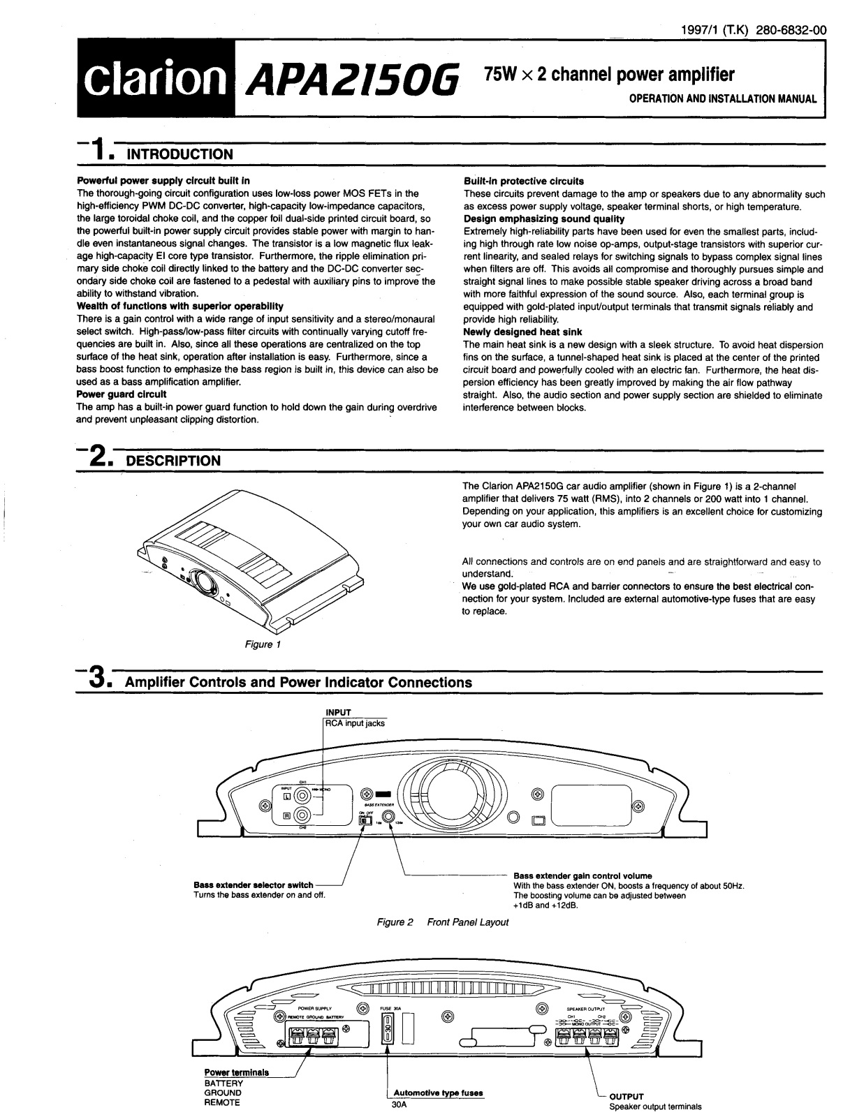 Clarion APA2150G User Manual