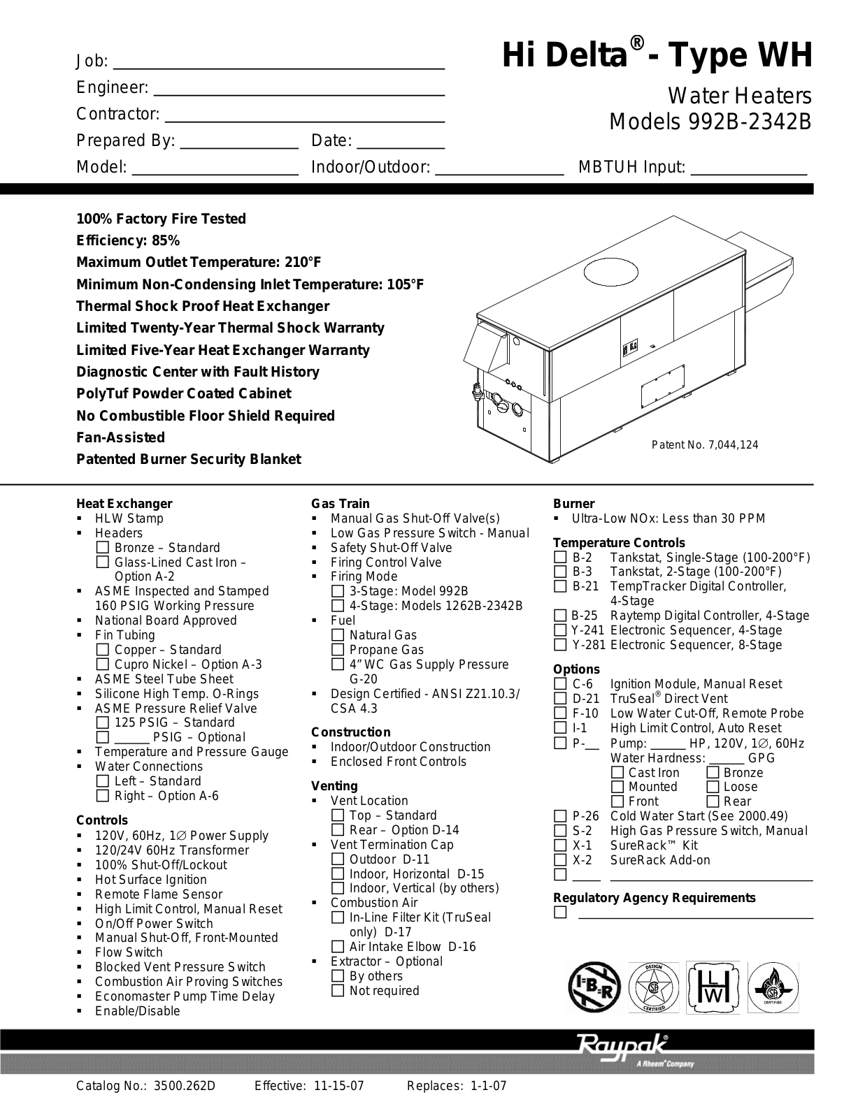 Raypak 992B-2342B User Manual