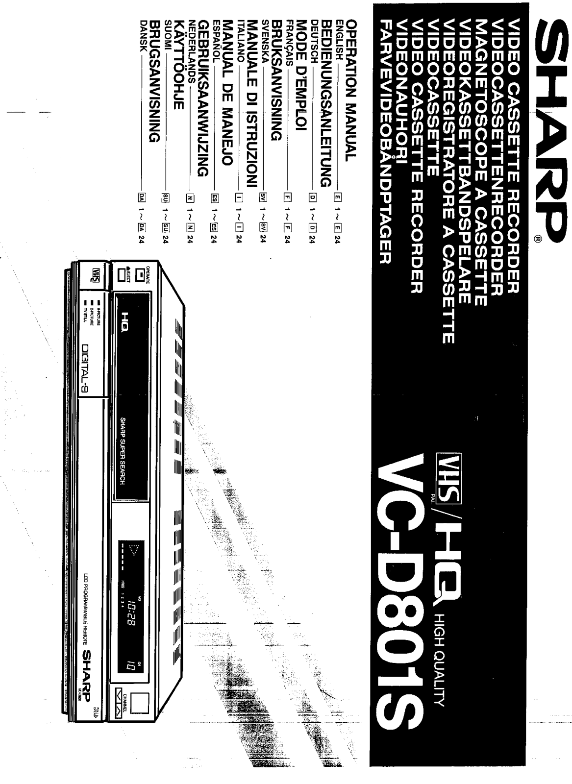 Sharp VC-D801S Operating Manual