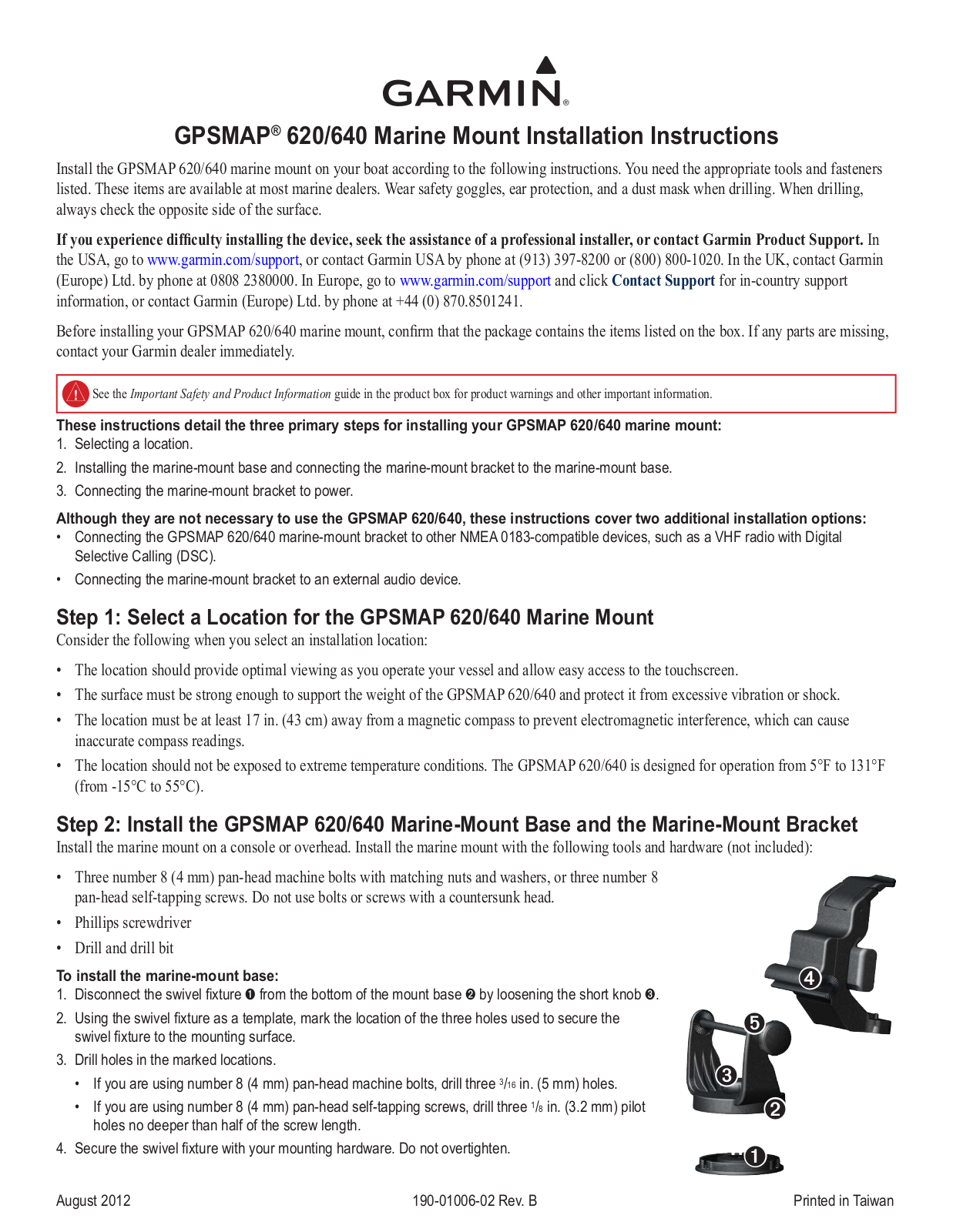 Garmin GPSMap640 US  No AC Charger Installation Instructions