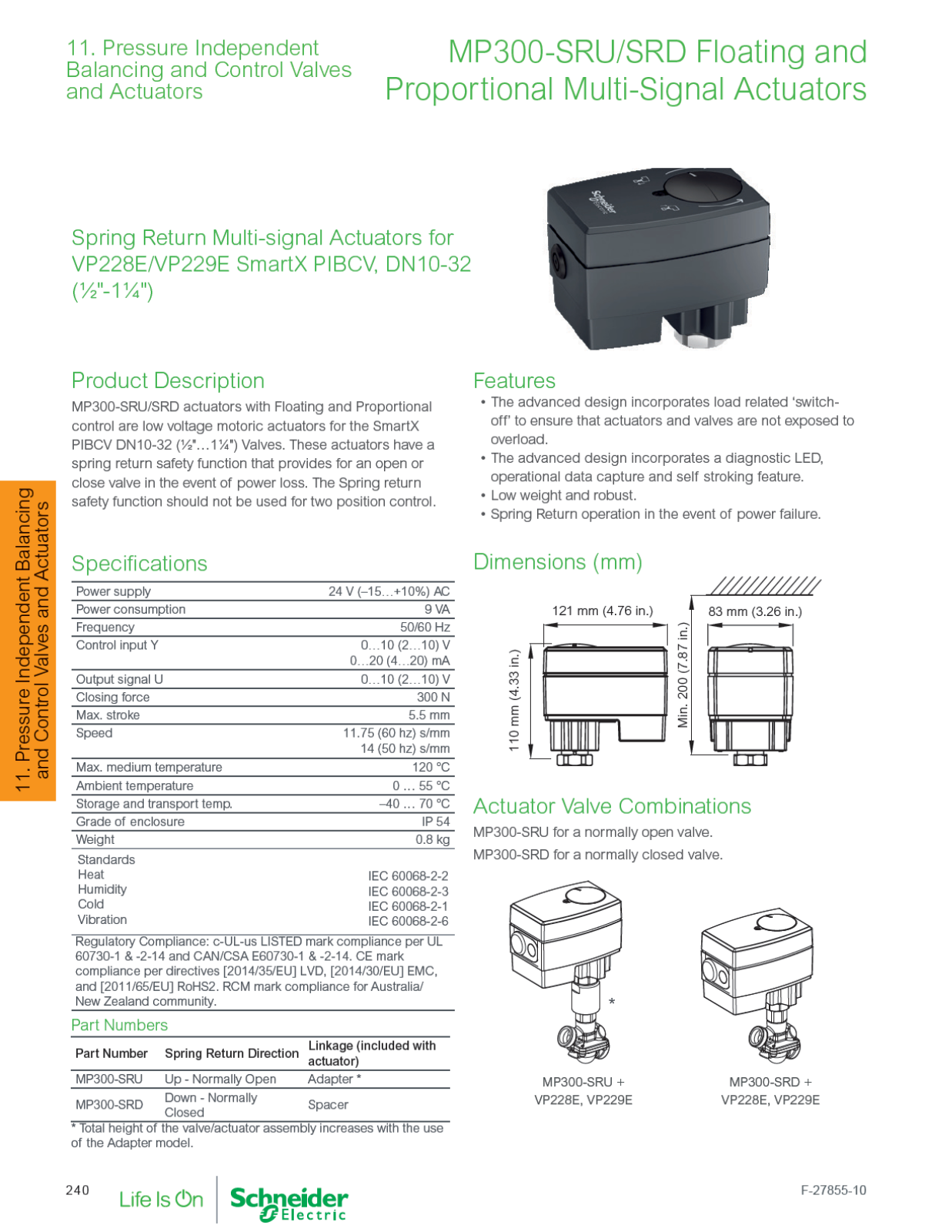 Schneider Electric MP300-SRD Catalog Page