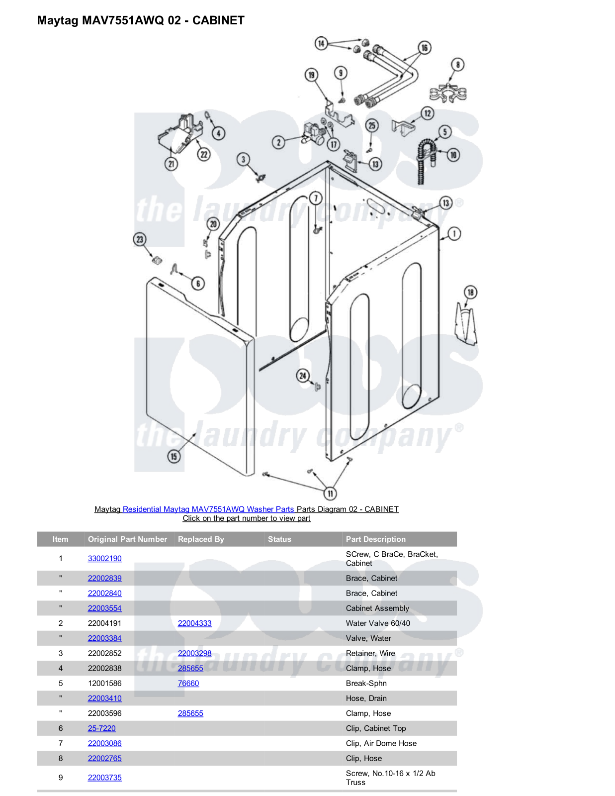 Maytag MAV7551AWQ Parts Diagram