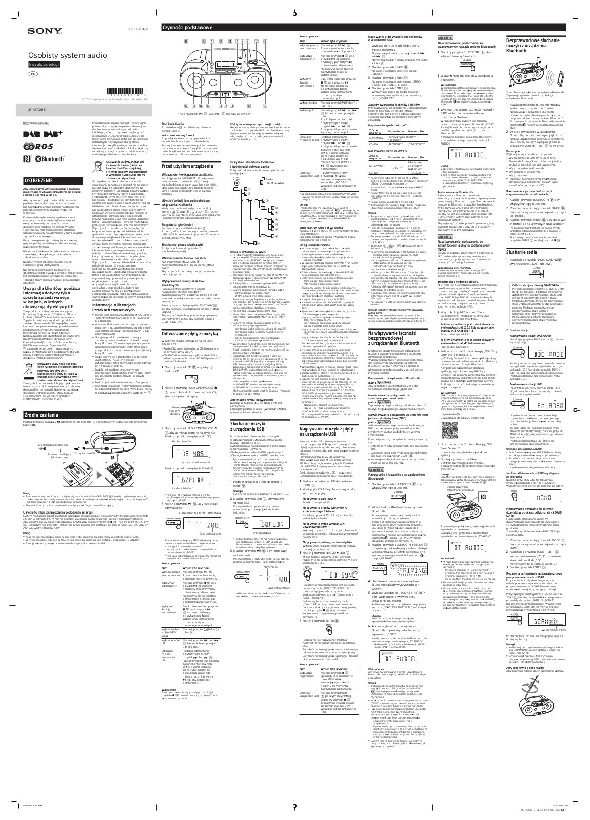 Sony ZS-RS70BTB User Manual