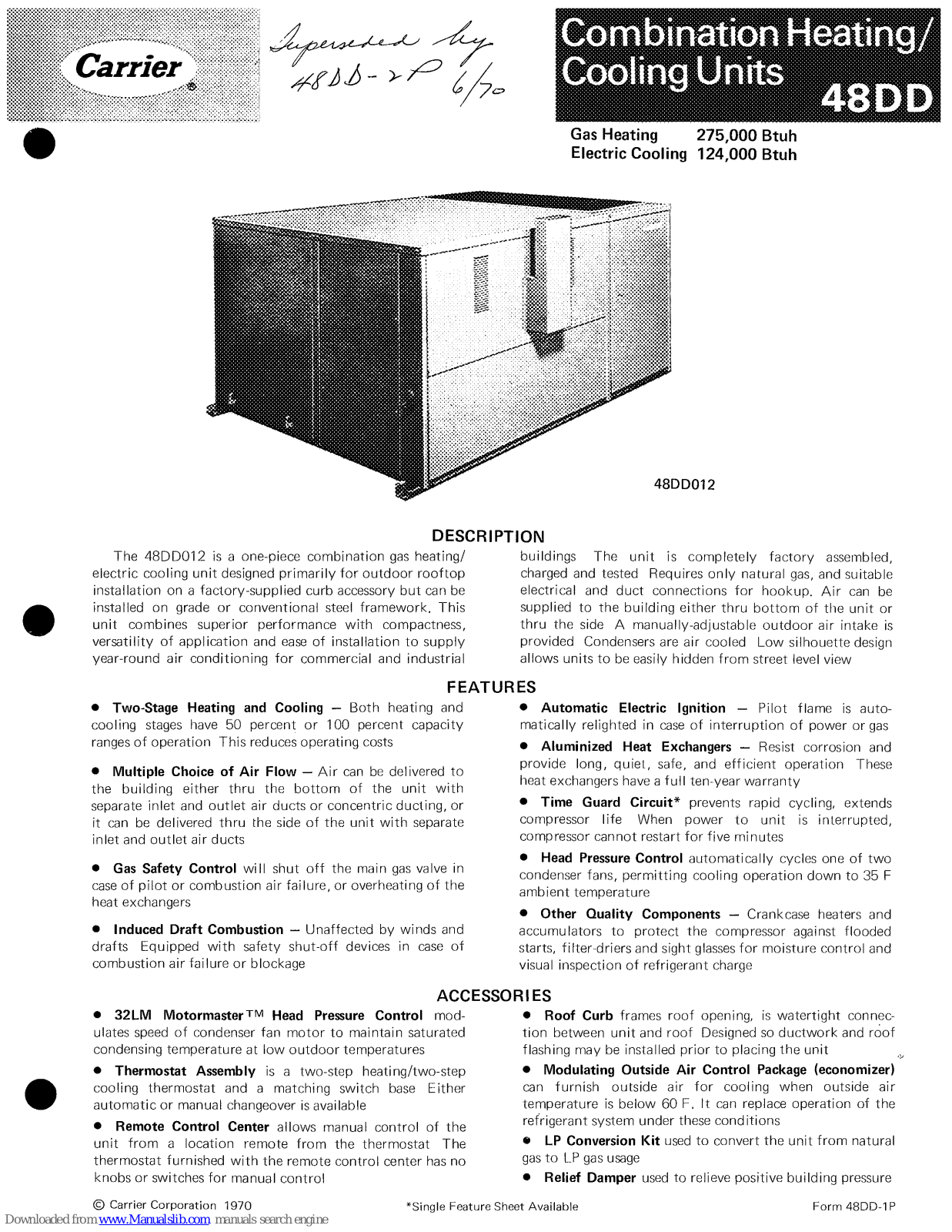 Carrier 48DD012 Product Data - ManualMachine.com