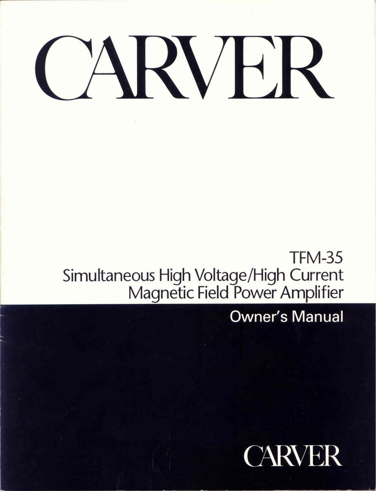 Carver TFM-35 Owners manual