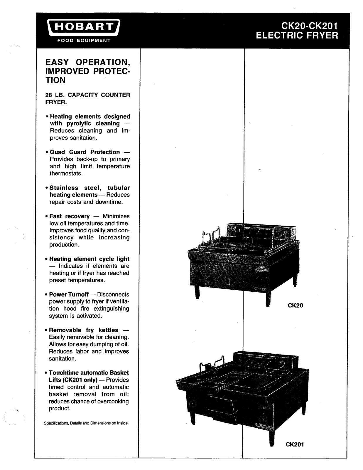 Hobart CK201 User Manual