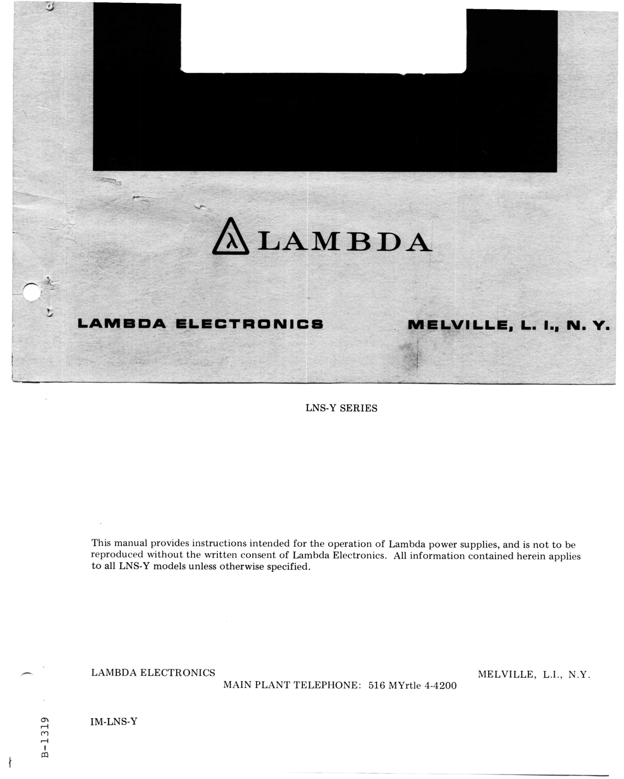 Lambda LNS-Y User Manual