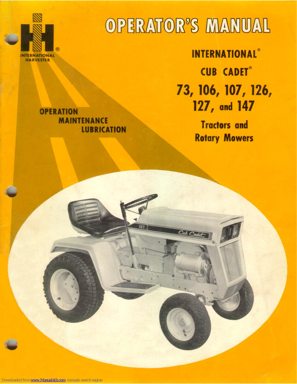 International 106, 73, 126, 127, 147 Operator's Manual