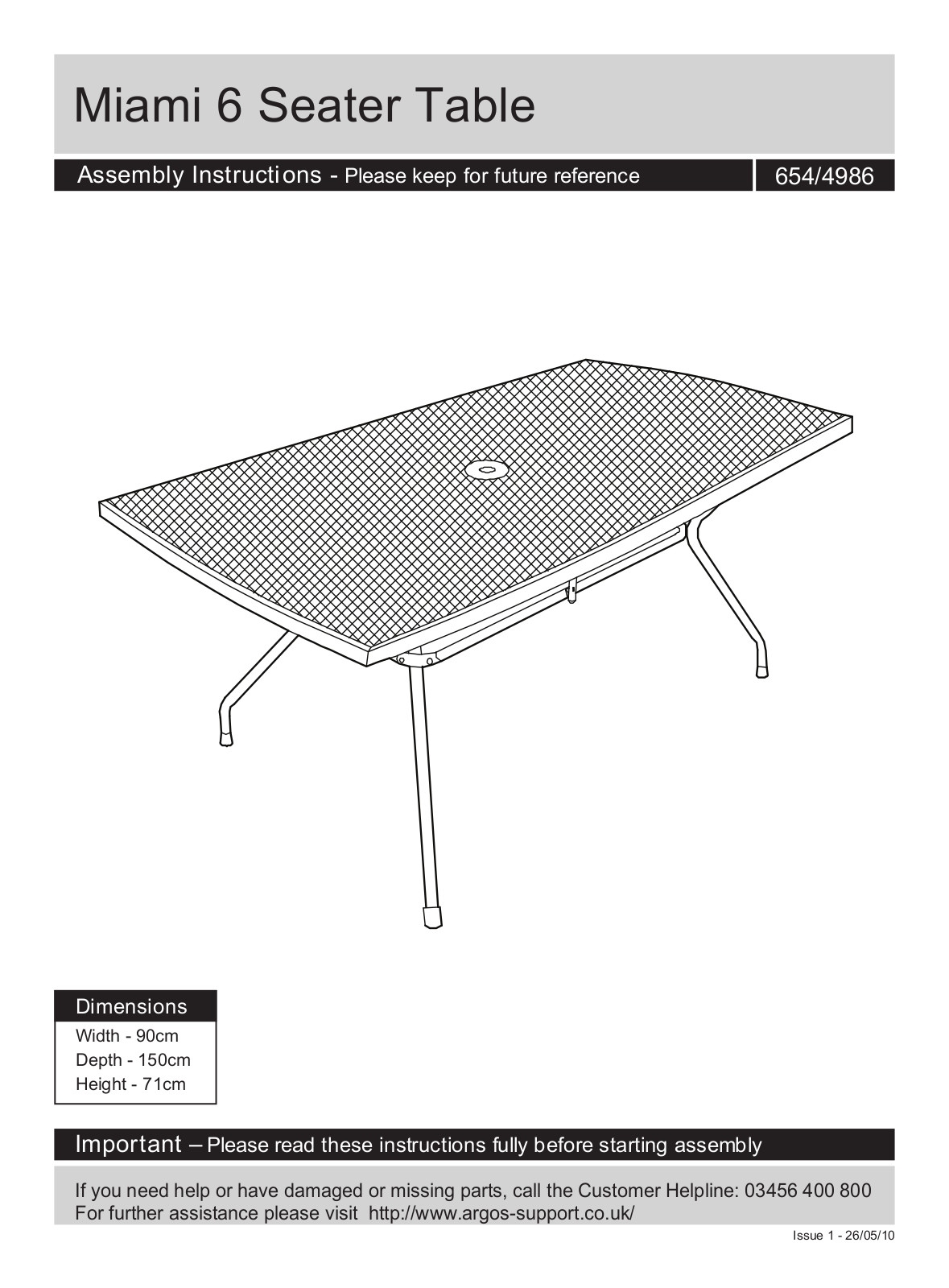 Argos 654/4986 User guide - ManualMachine.com