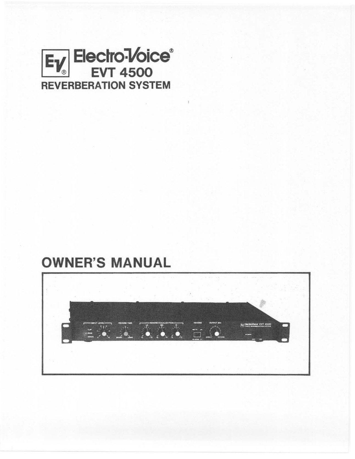 Electro-voice EVT 4500 User Manual