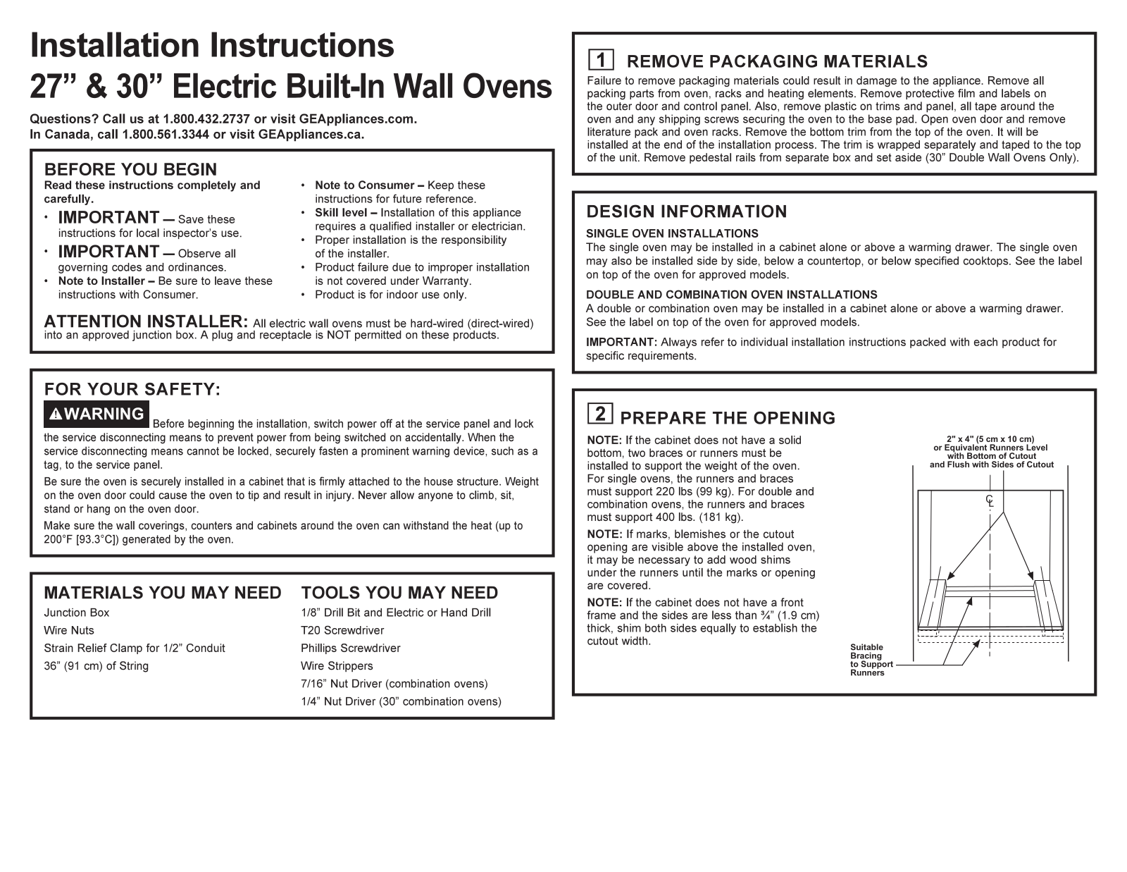 GE APPLIANCES JTS5000DNBB Installation guide - ManualMachine.com