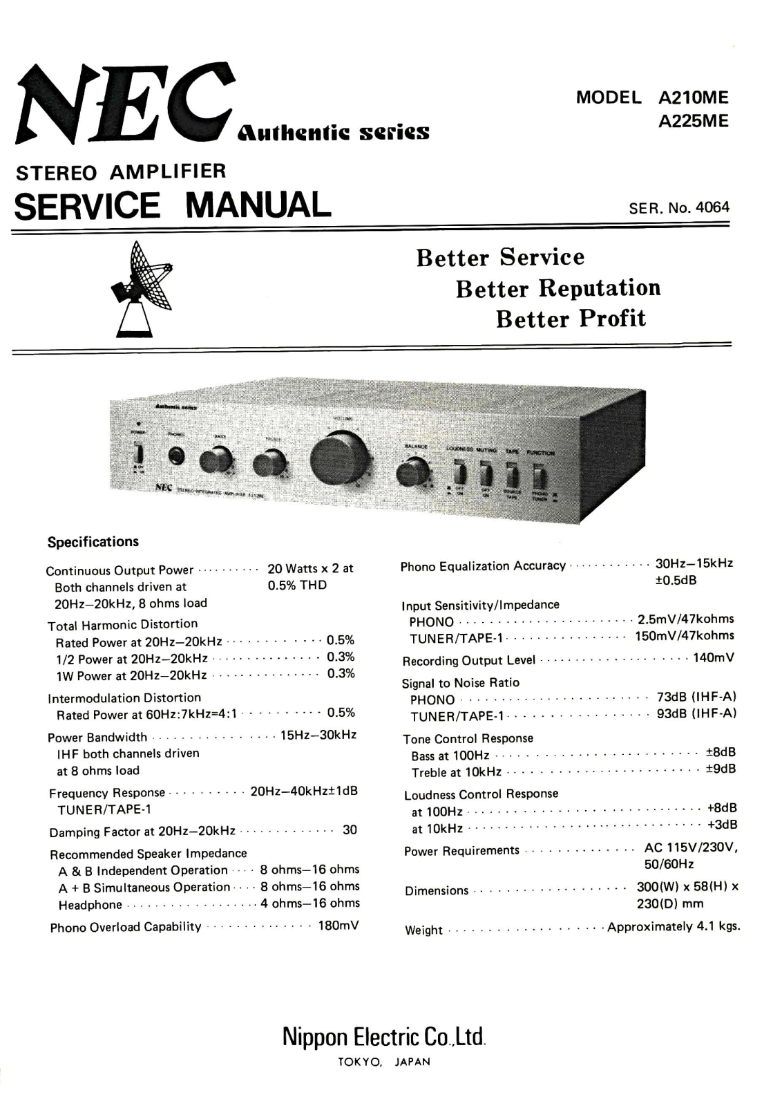 Nec A-225-ME, A-210-ME Service Manual