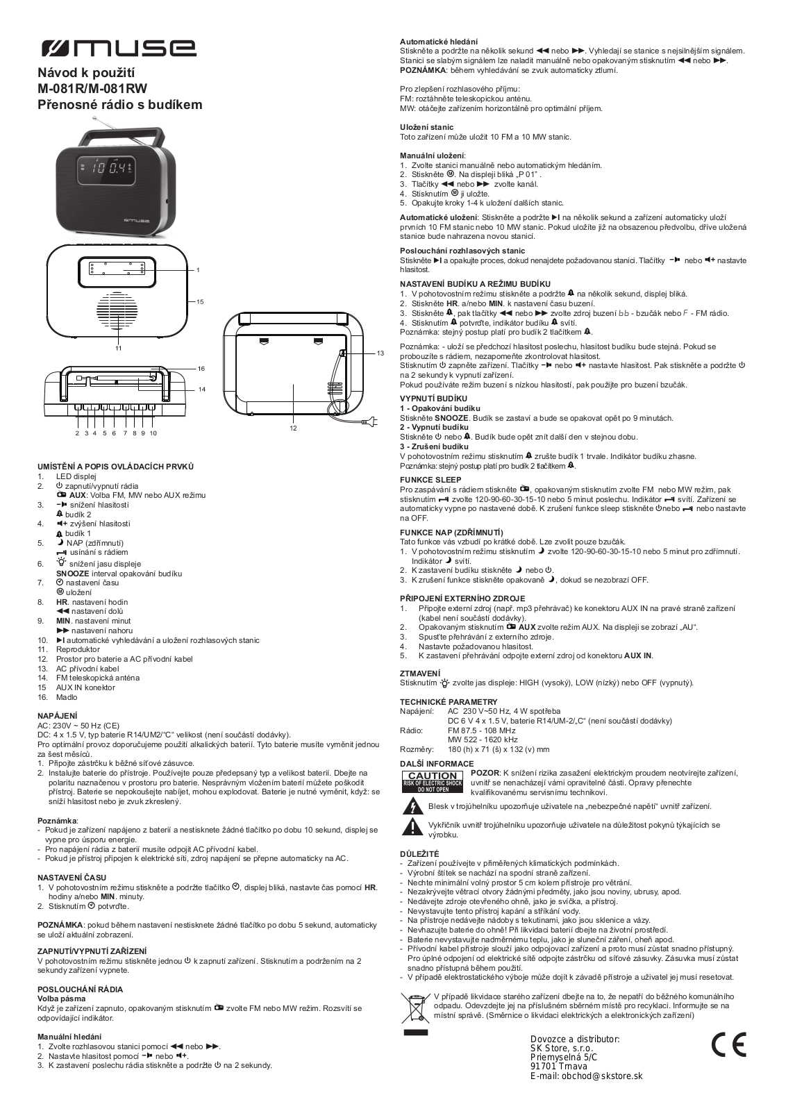 MUSE M-081 R User Manual