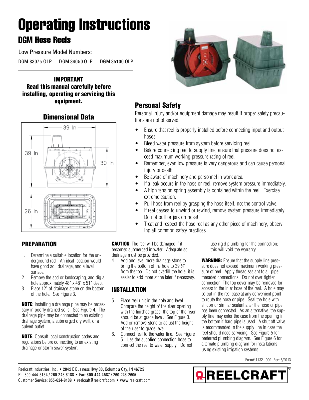 Reelcraft DGM User Manual