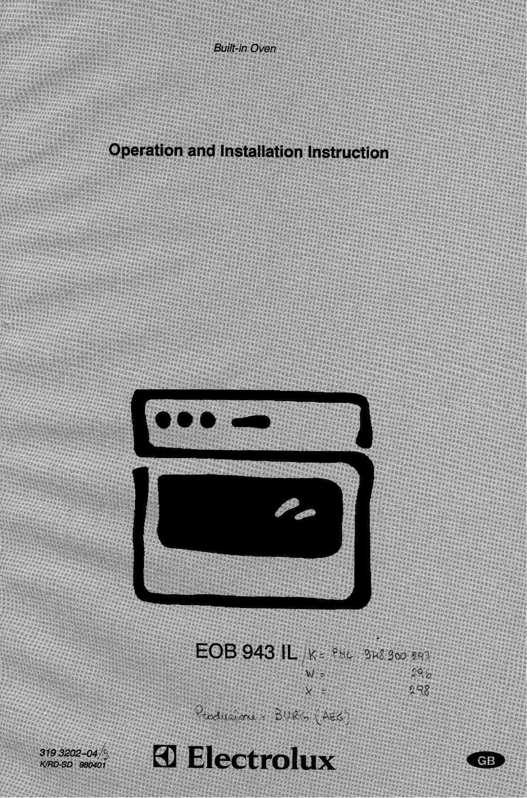 AEG-Electrolux EOB944, EOB943IL-K, EOB943IL-W User Manual
