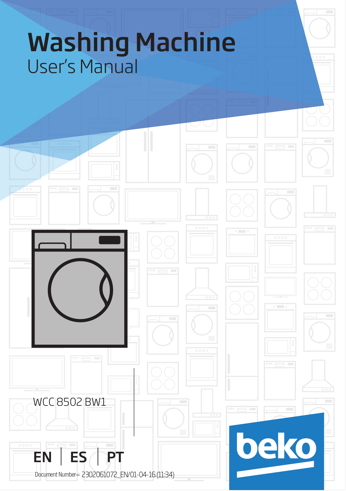 Beko WCC 8502 BW1 User manual