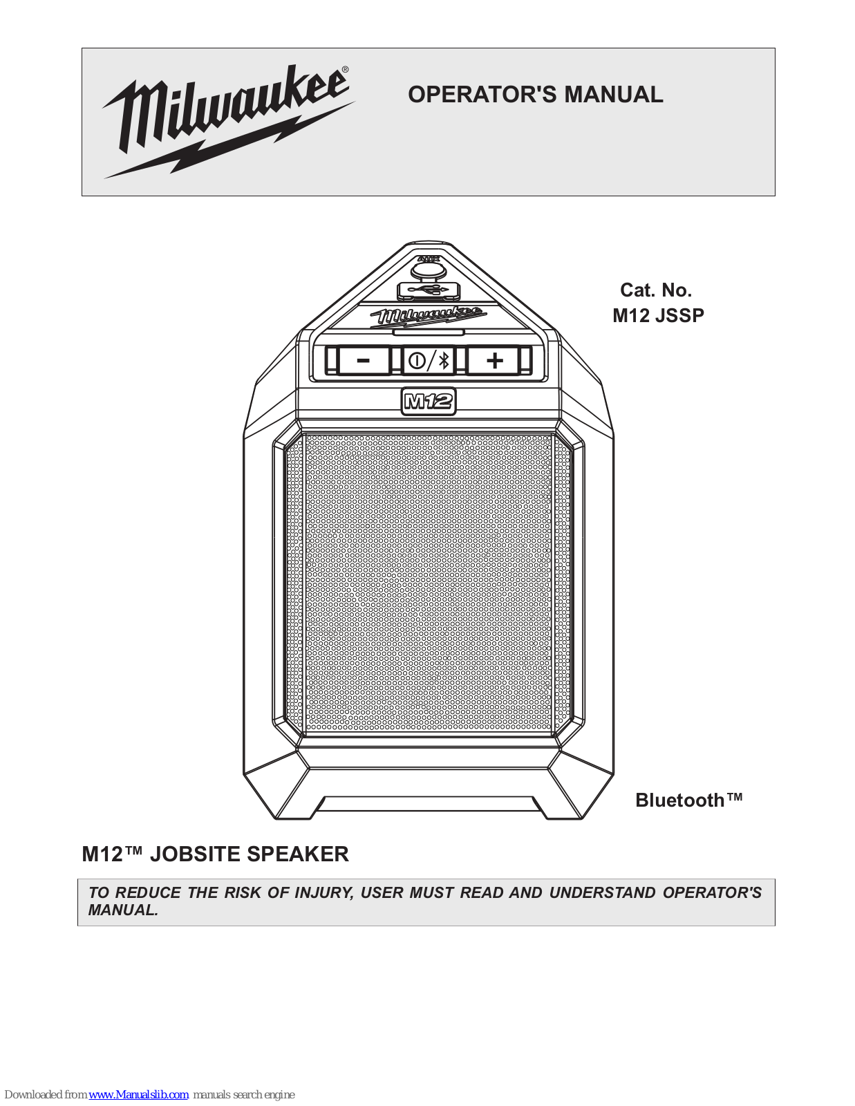 Milwaukee M12 JSSP Operator's Manual