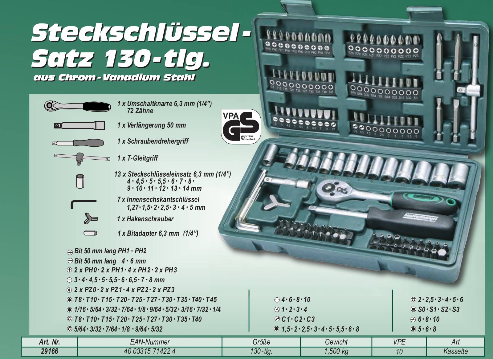 Bruder Mannesmann Werkzeuge 29166 Technical data - ManualMachine.com