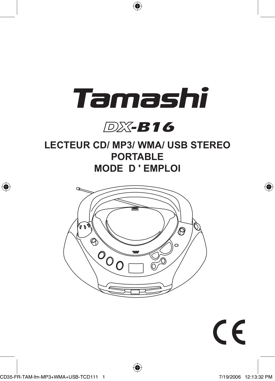 TAMASHI DX-B16 User Manual