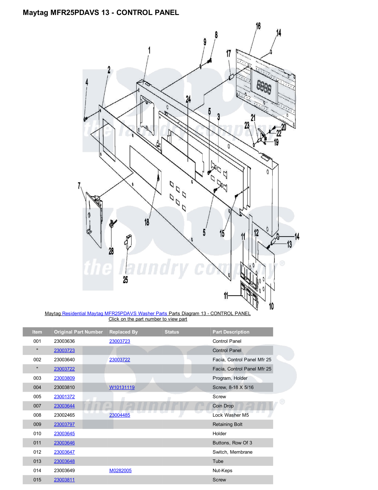 Maytag MFR25PDAVS Parts Diagram