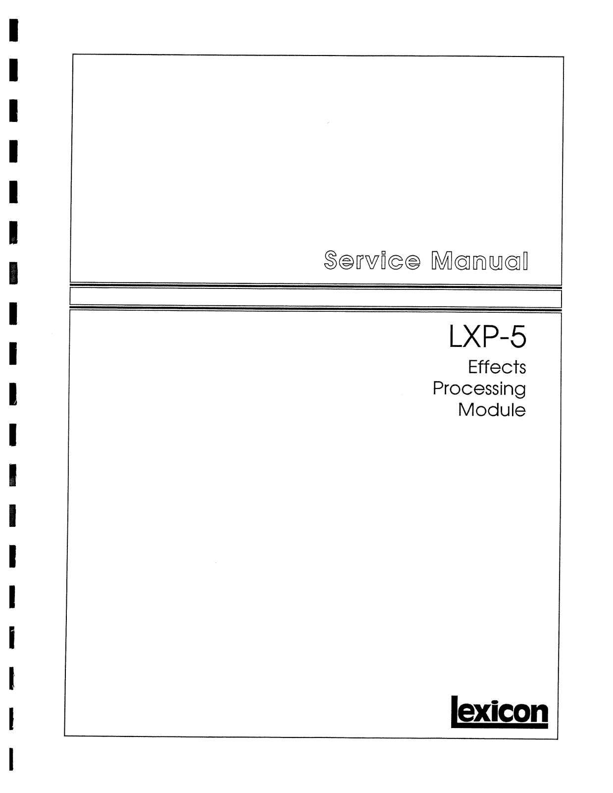 Lexicon LXP5 User Manual