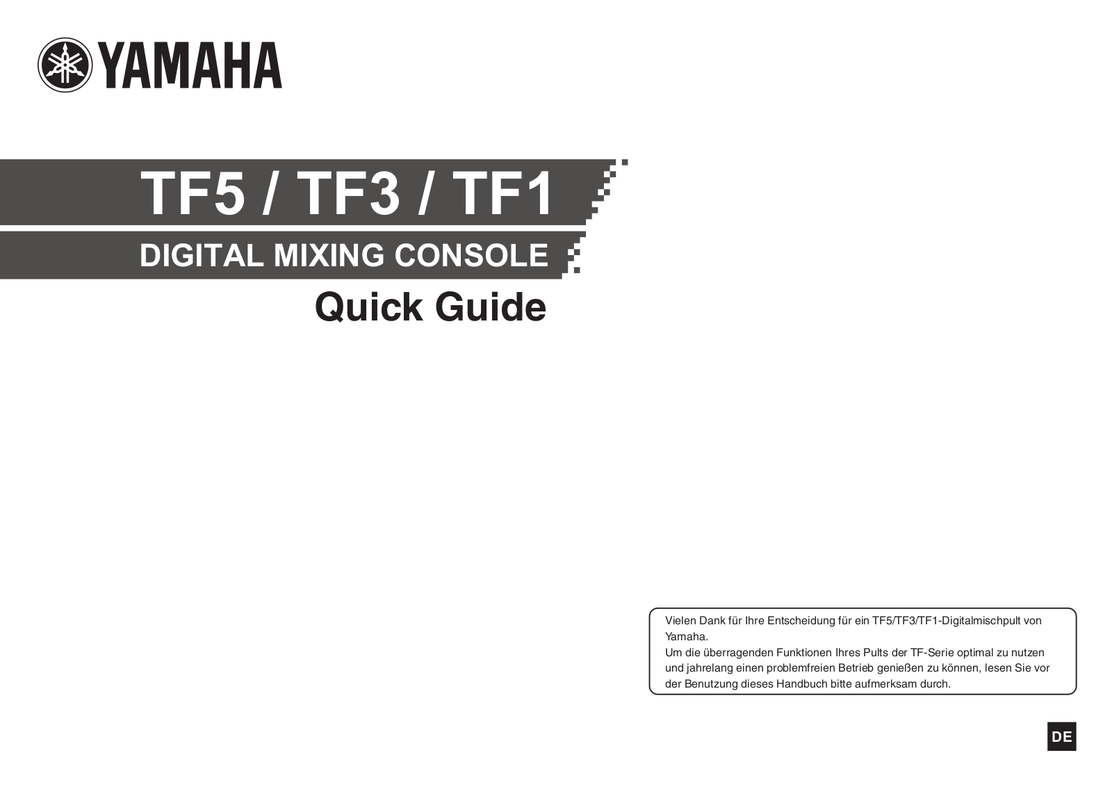 Yamaha TF5, TF3, TF1 QUICK GUIDE
