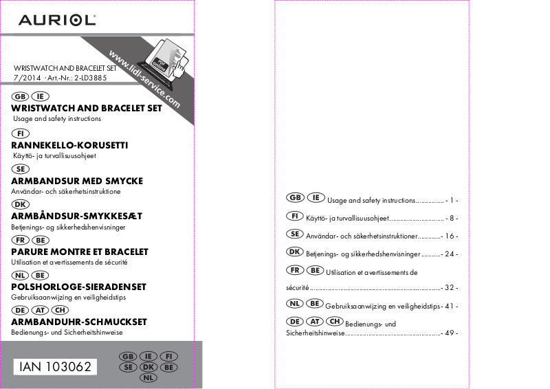 Auriol 2-LD3885 User Manual