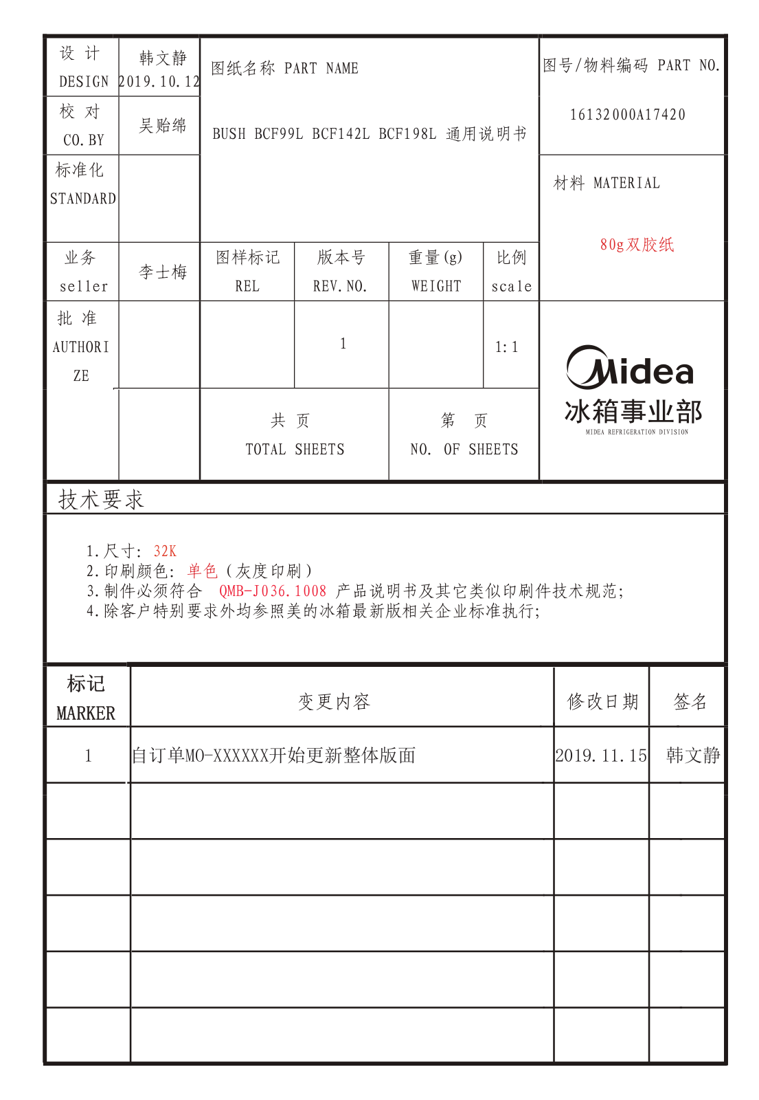 Bush BCF99L, BCF198L, BCF142L Instruction manual