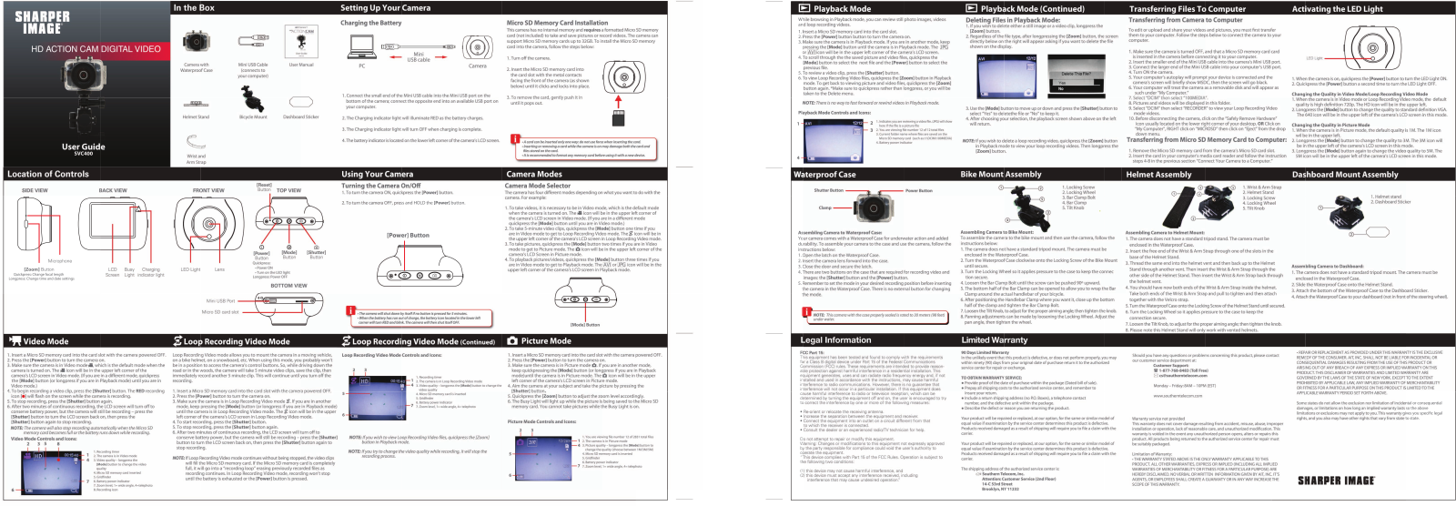 Sharper image SVC400 User Manual