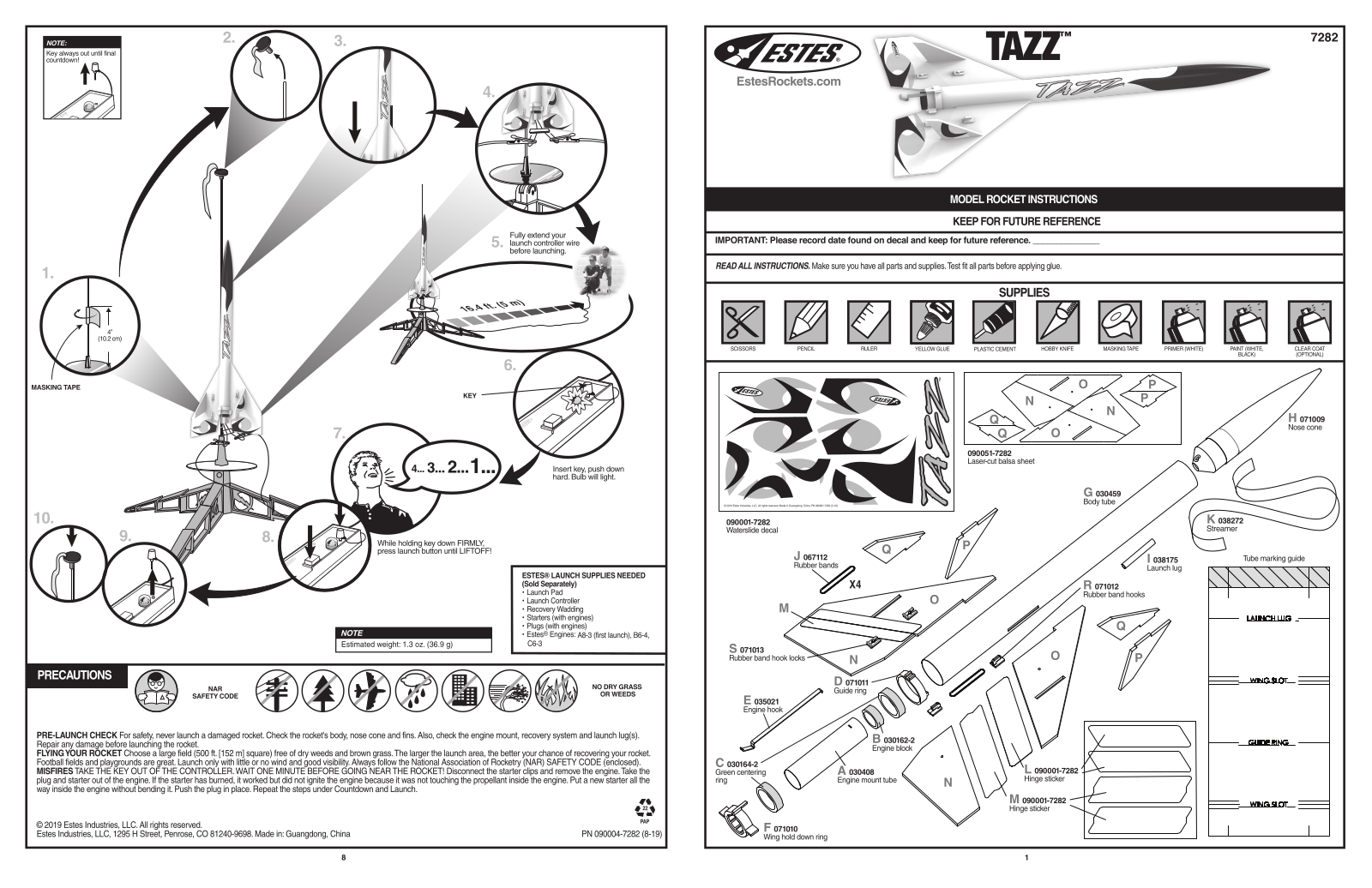 Estes Tazz, 7282 User guide - ManualMachine.com