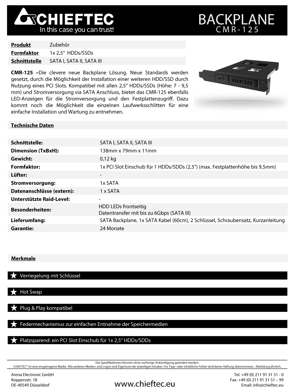 Chieftec CMR-125 User Manual