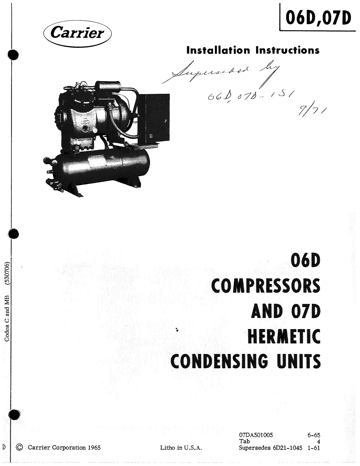 Carrier 07D User Manual