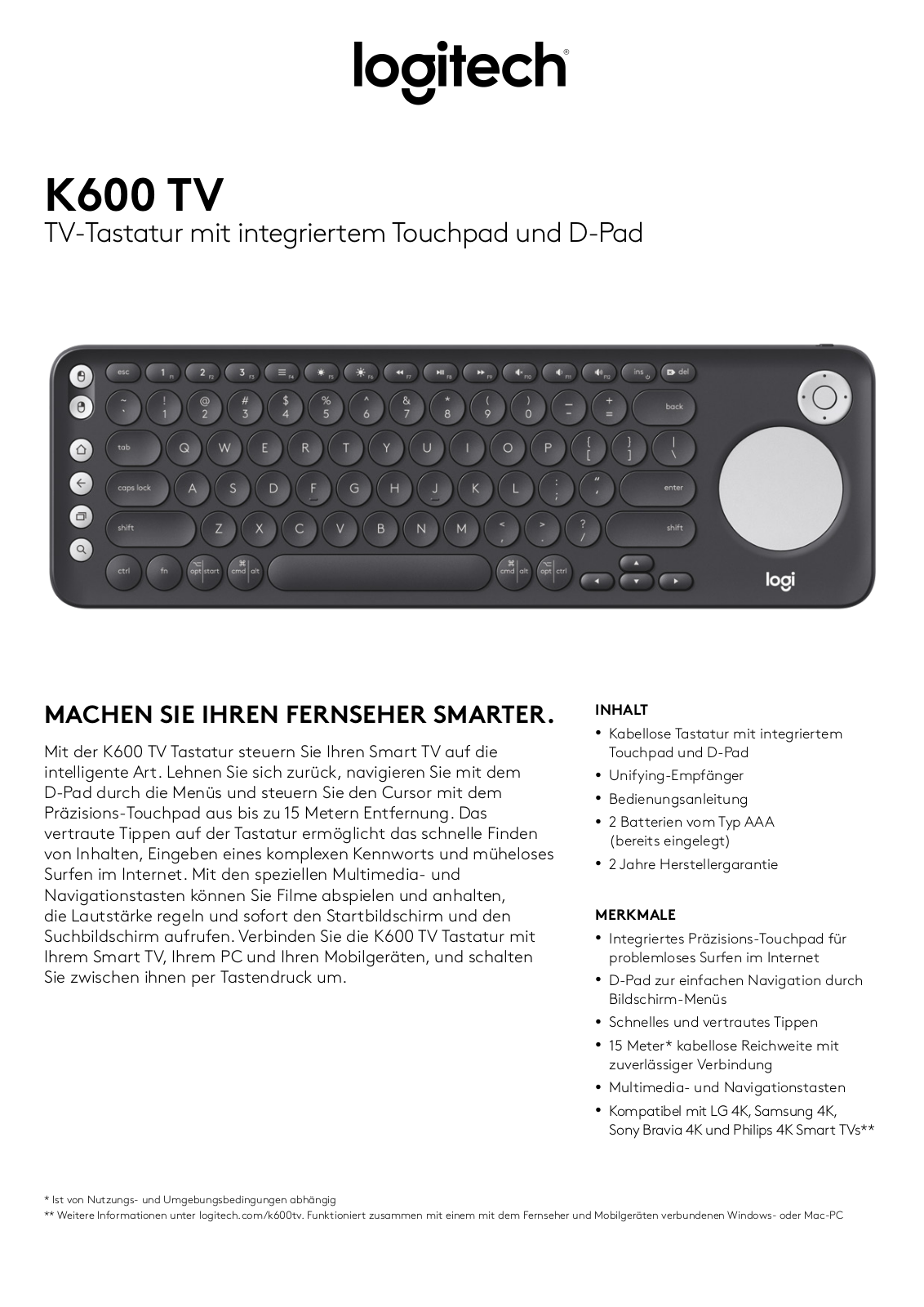 Logitech K600 Service Manual