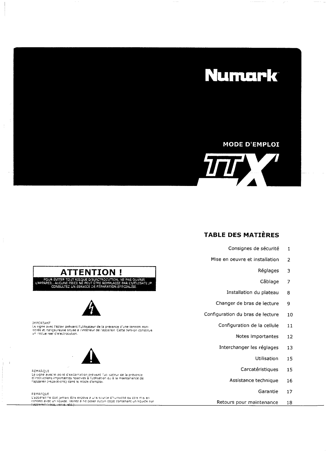numark Numark TTX Manuel numark ttx - ManualMachine.com