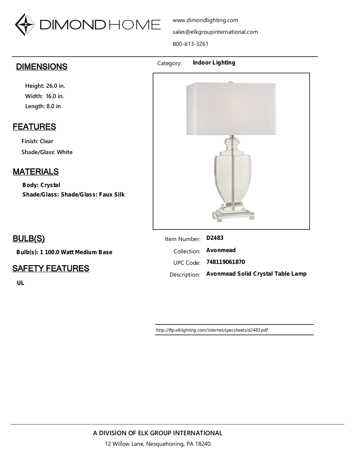 ELK Home D2483 User Manual