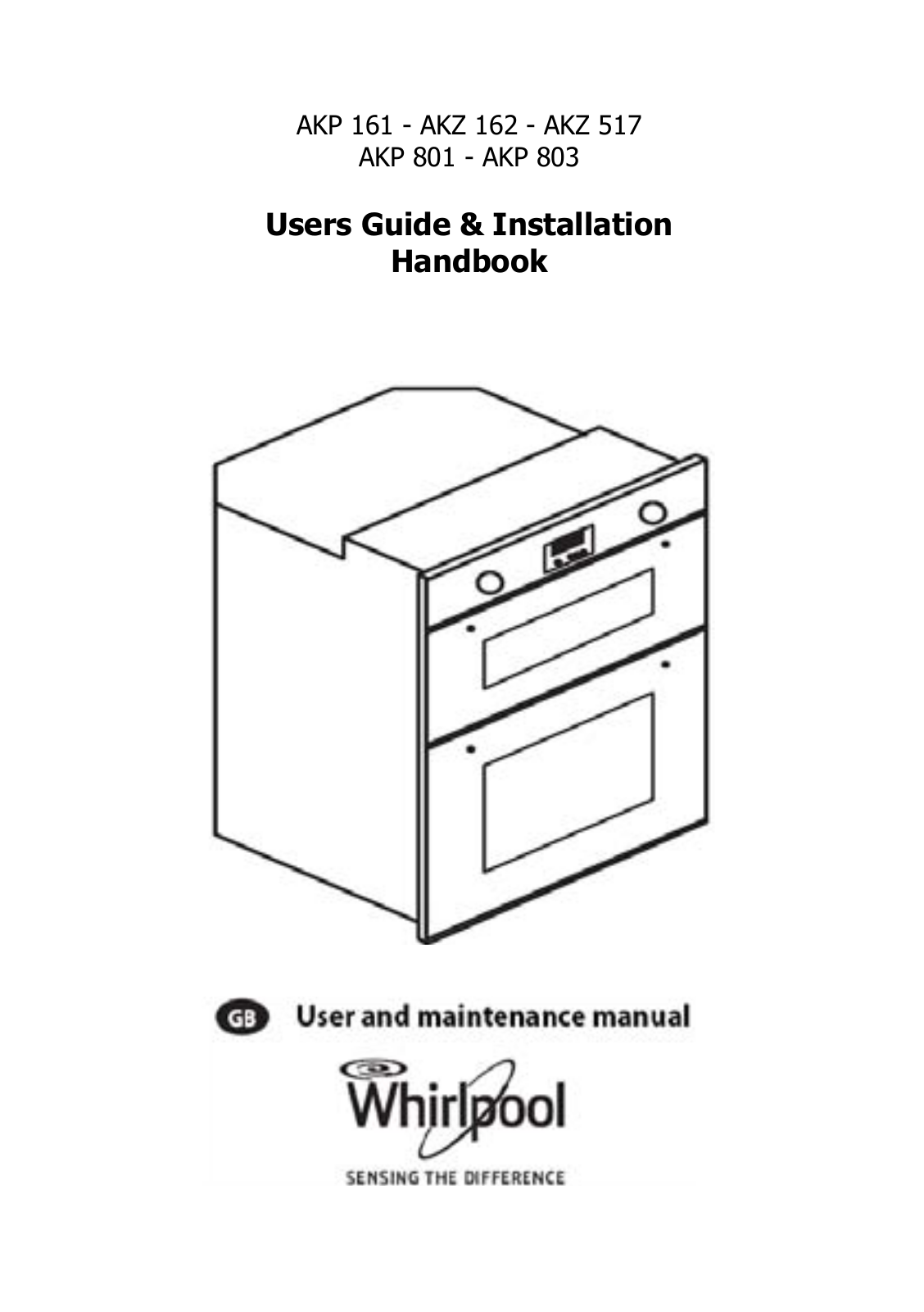 Whirlpool AKP 801, AKP 161, AKP 803, AKZ 162, AKZ 517 User Manual