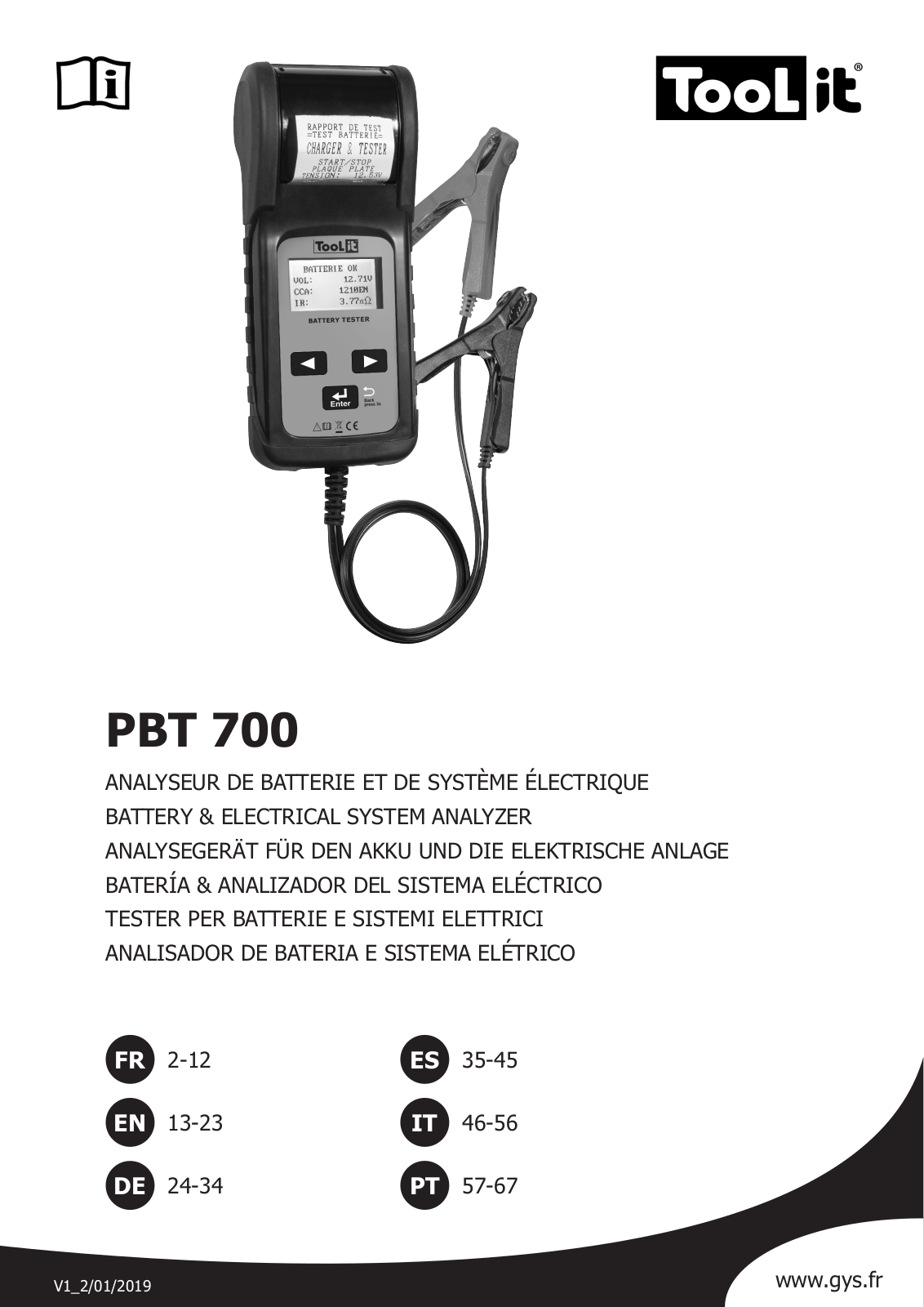 GYS PBT 700 User guide