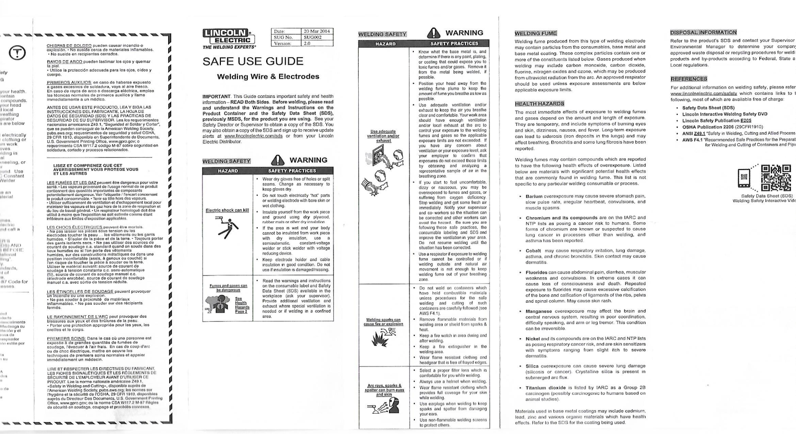 Lincoln Welding Wire  Electrodes Safe Use Guide