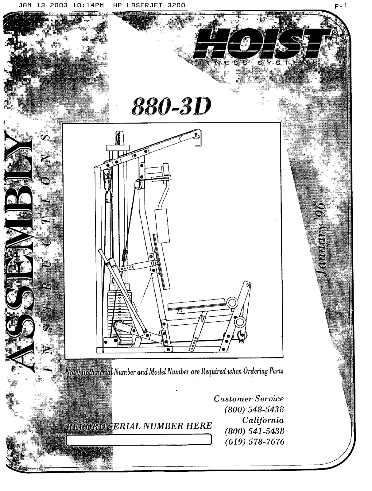 Hoist Fitness 880-3D User Manual