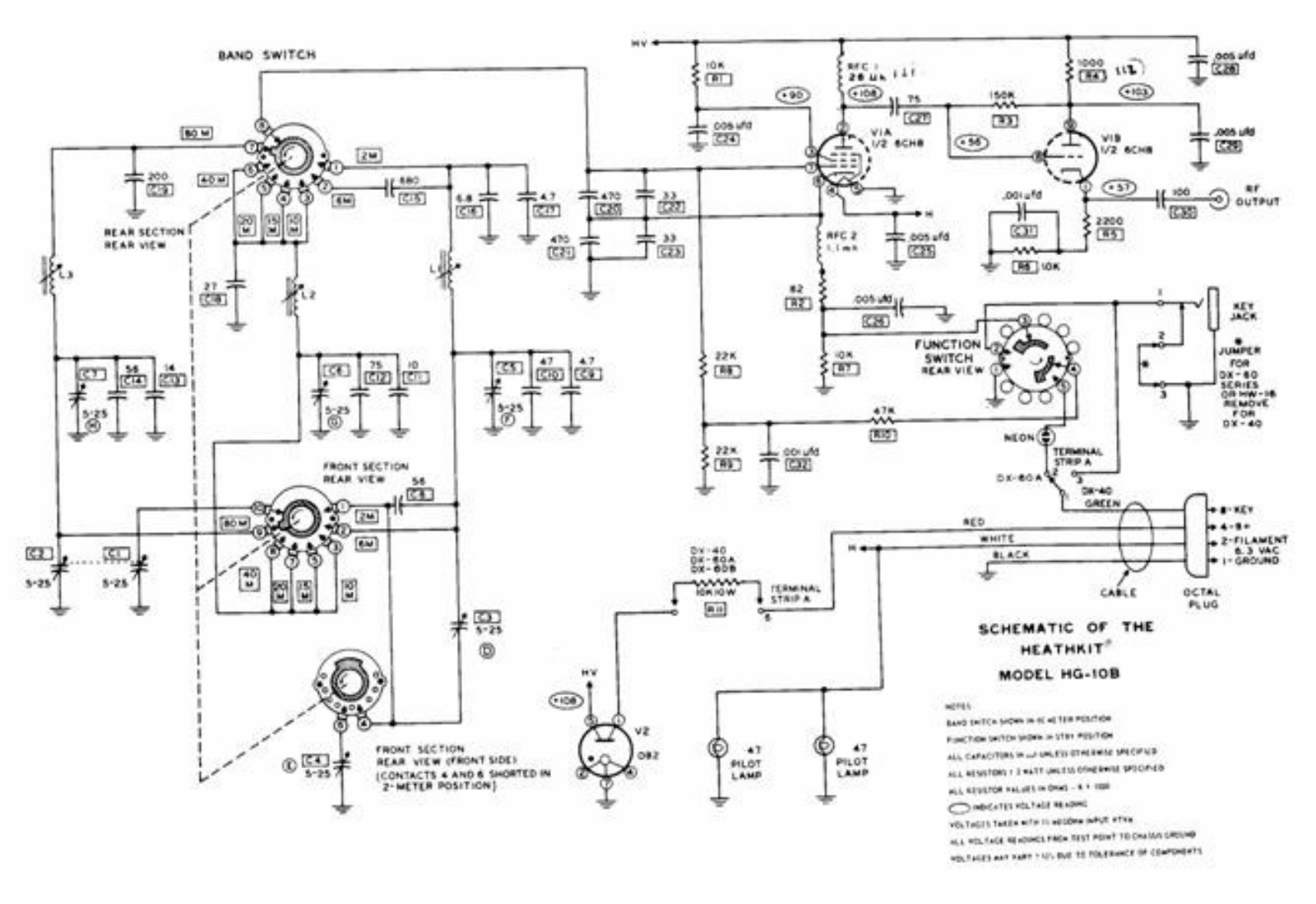 Heath Company HG-10-B Schematic