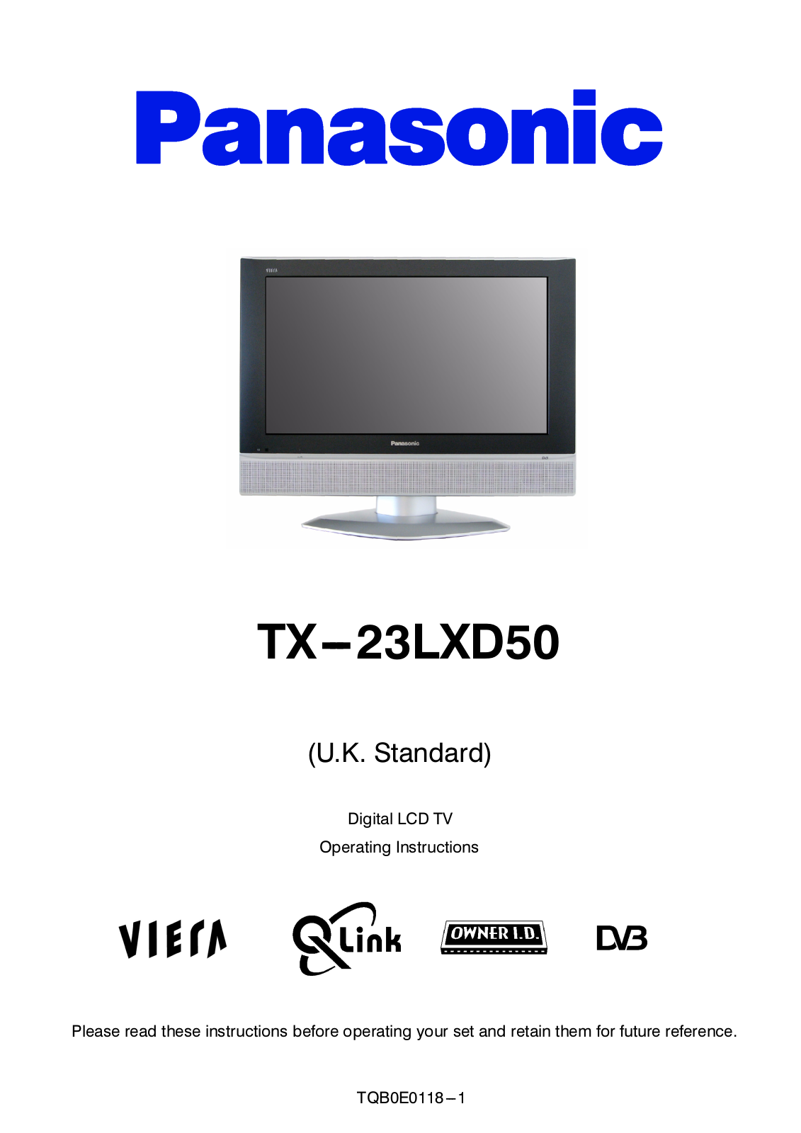 Panasonic TX-23LXD50 User Manual