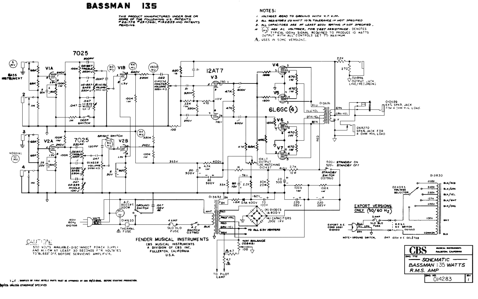 Fender 135 schematic