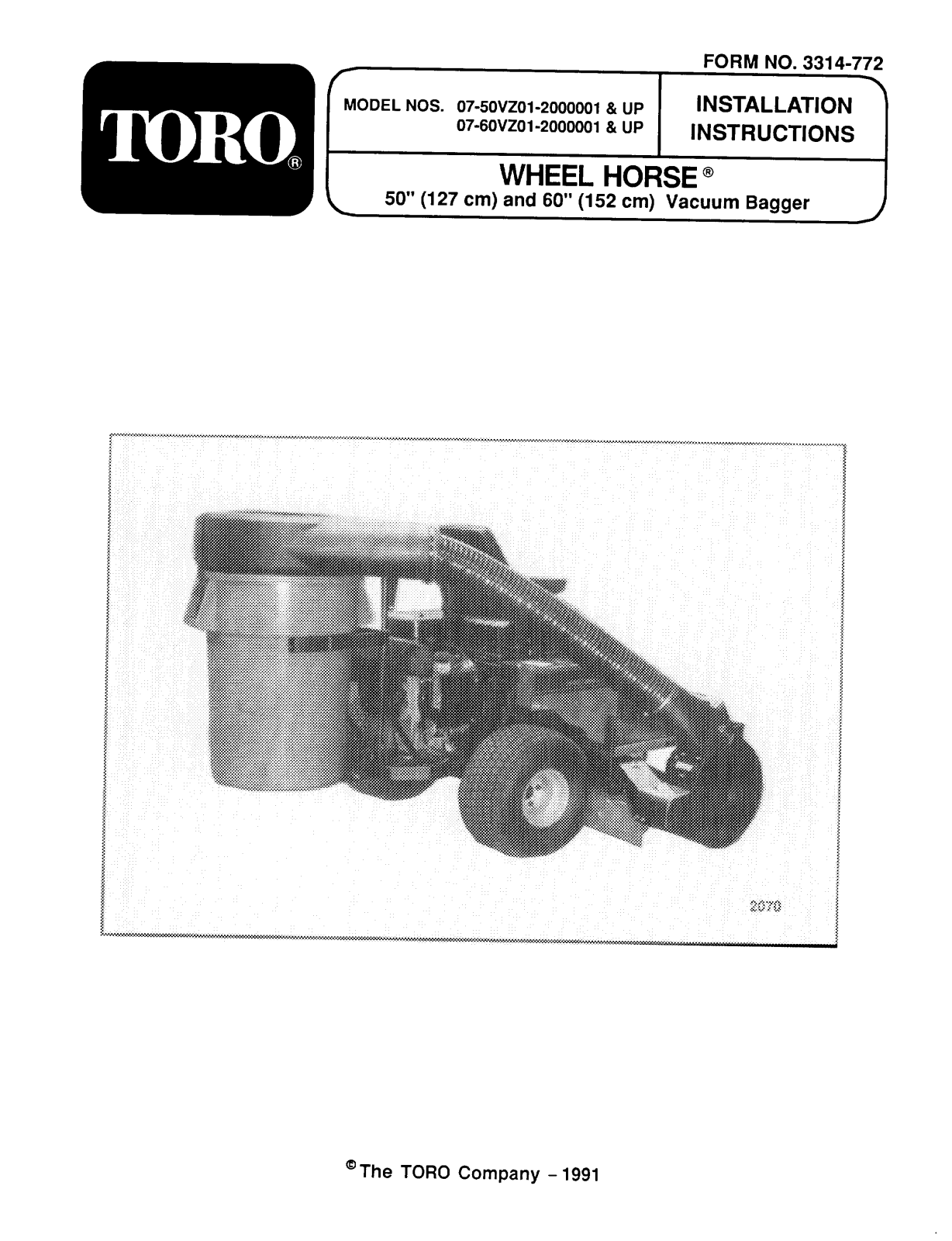 Toro 07-50VZ01, 07-60VZ01 Operator's Manual